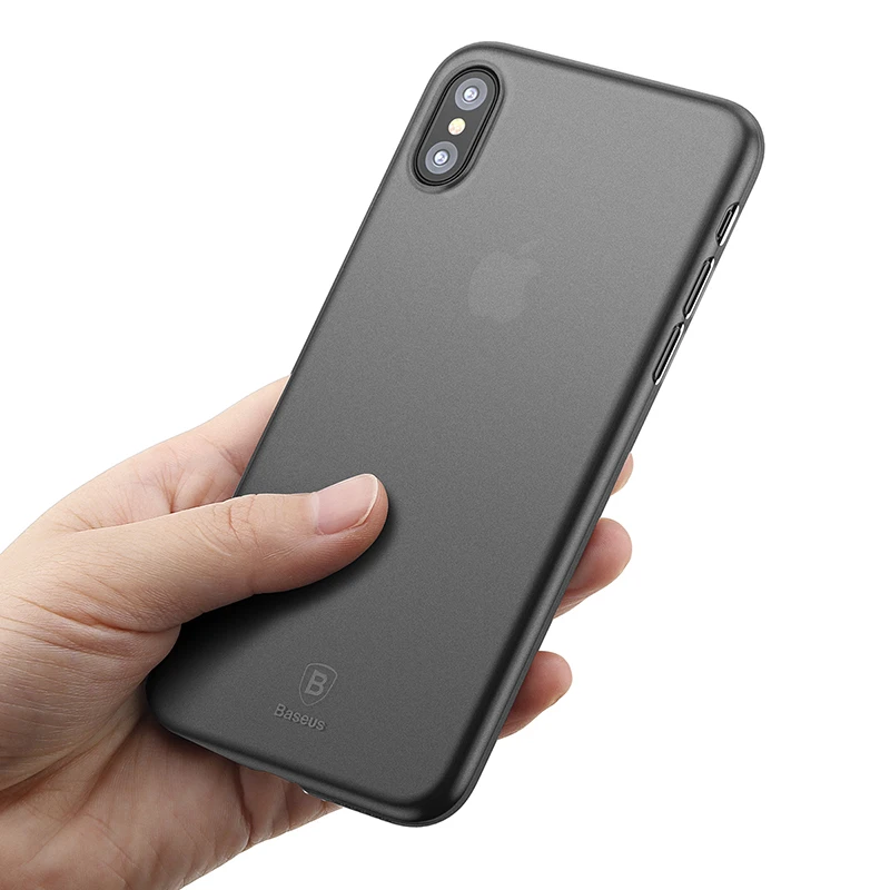 BASEUS роскошные простой телефон чехол для iPhone X гладкая матовая ПП ультра тонкий