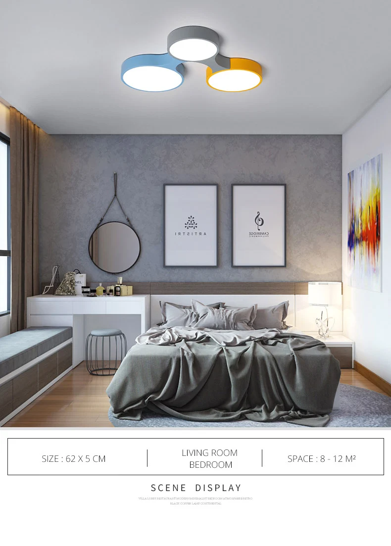 DX Modern Led Ceiling Lights Creative Color Luminaire Kids Bedroom Remote Control Lamp Toy Brick Light Fixture Dimmable Lustre
