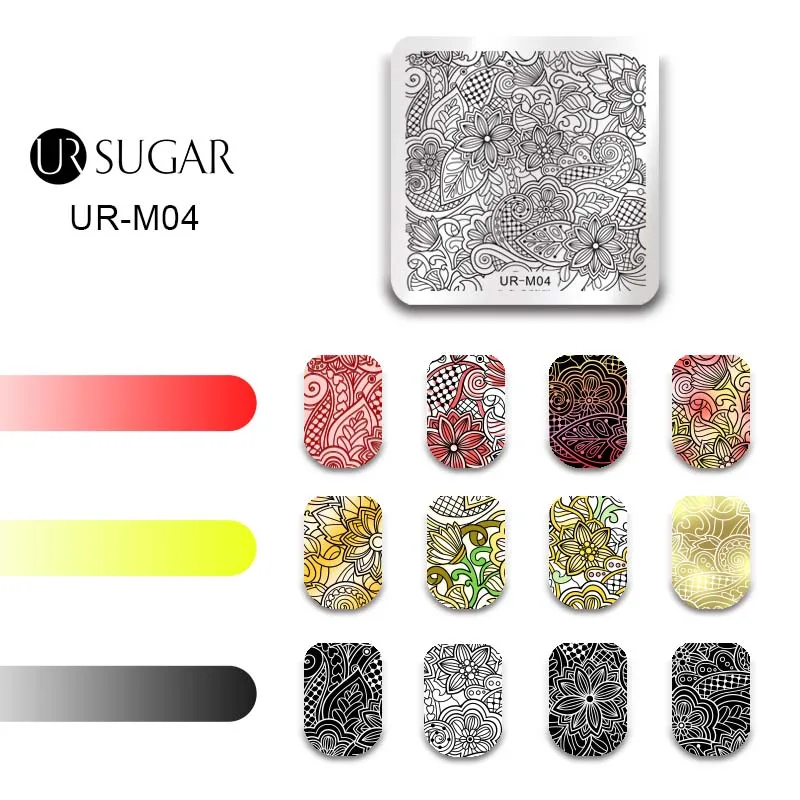 Ur Sugar цветок для ногтей штамповка пластины для дизайна ногтей штамповка изображения пластины животный узор DIY штамп Шаблон трафарет для ногтей Наборы инструментов - Цвет: M04