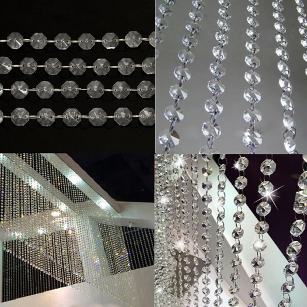 30 м 10 переливающиеся Восьмиугольные акриловые бусины нитка линия Цепочка