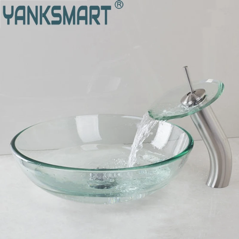 YANKSMART 3 цвета водопада прозрачный кран раковина для ванной комнаты умывальник