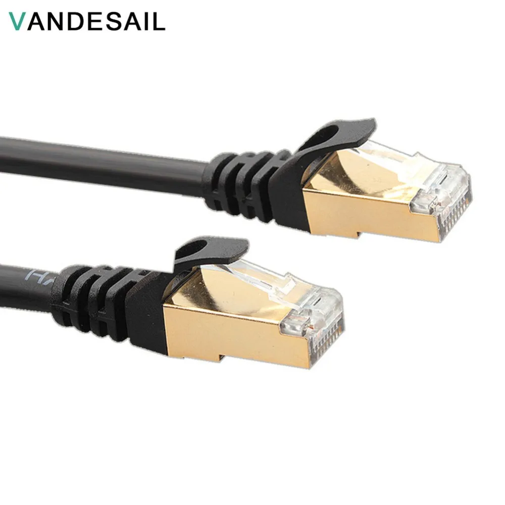 Vandesail CAT7 Ethernet Кабель 20 м 30 RJ45 Круглый SSTP LAN Сетевого Кабеля Позолоченными Свинец