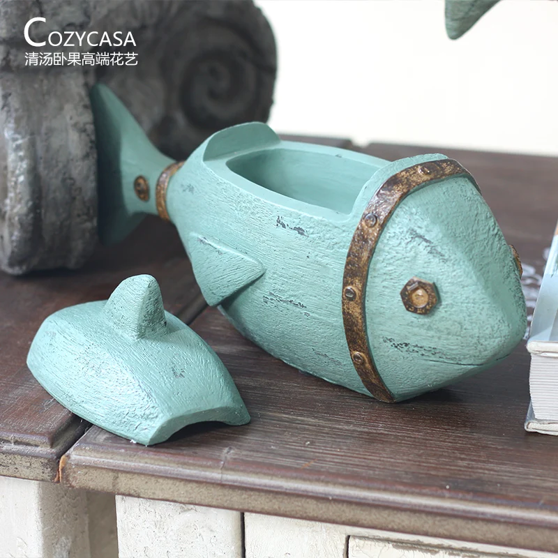 Американский Сельский Средиземноморский смолы blue fish Творческих ремесел Новые