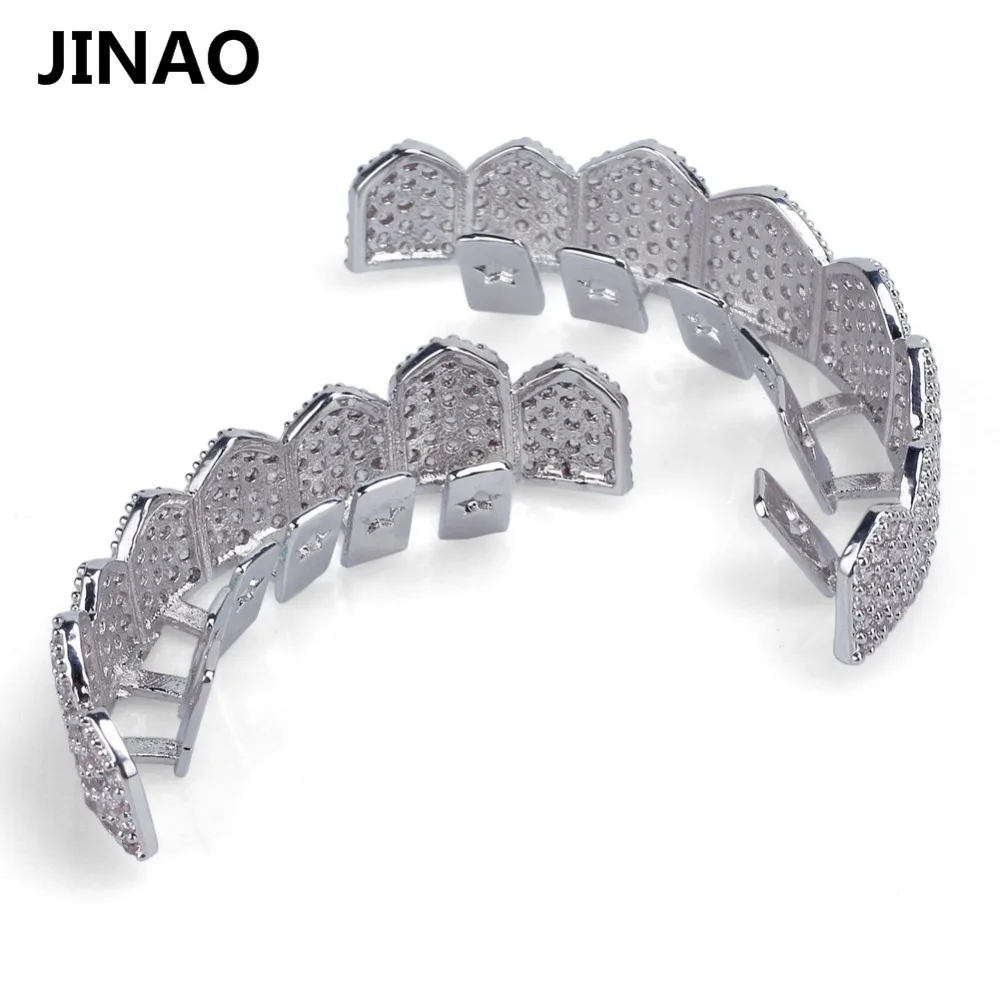 JINAO Золото Серебро Цвет ледяной из золота Grillz Кристалл ювелирные изделия верхнее