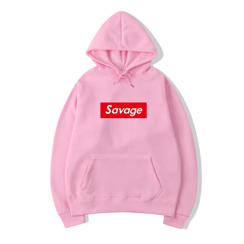 Pink Новые мужские толстовки с капюшоном Savage, худи Parody No Heart X Savage Mode, убойная банда ATL, хлопковые толстовки с длинными рукавами Suprem - Цвет: Pink