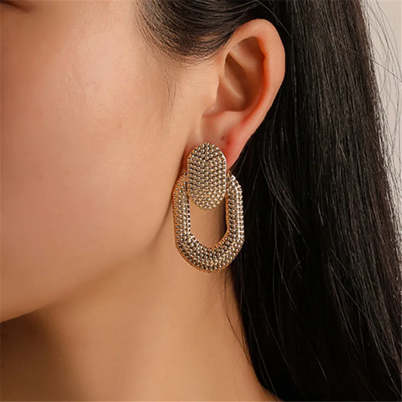 Женские винтажные серьги подвески с геометрическим узором модные современные