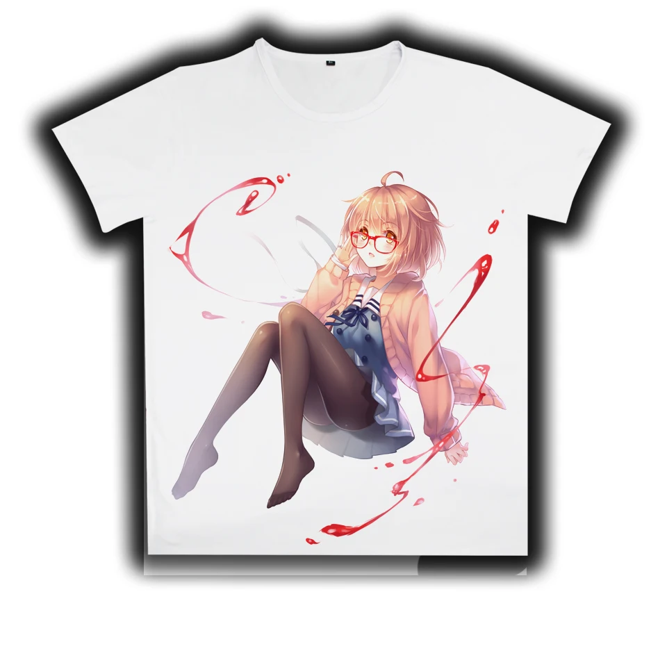 COYOUNG бренд аниме Kyoukai no Kanata Косплей костюм Kuriyama Mirai с принтом футболка из молочного
