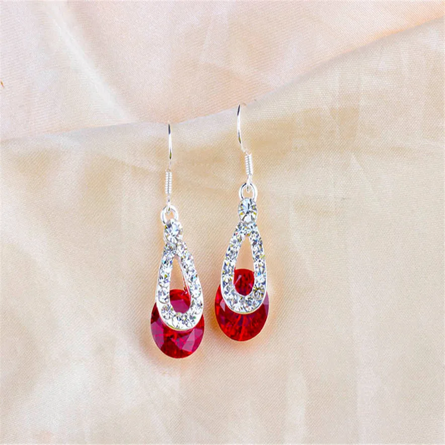 Стильный бар Новый 4 цвета стиль Висячие серьги кристалл кулон дамы длинный абзац