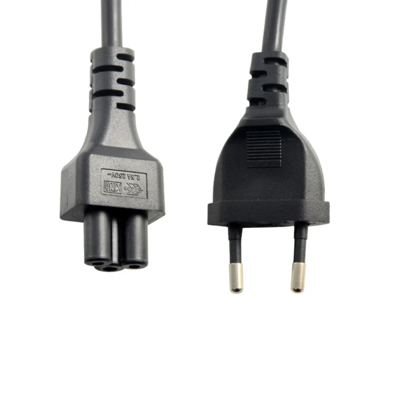 2 шт. ЕС адаптор питания со шнуром Европейский 2pin штекер к IEC 320 C5 Micky Кабель адаптер