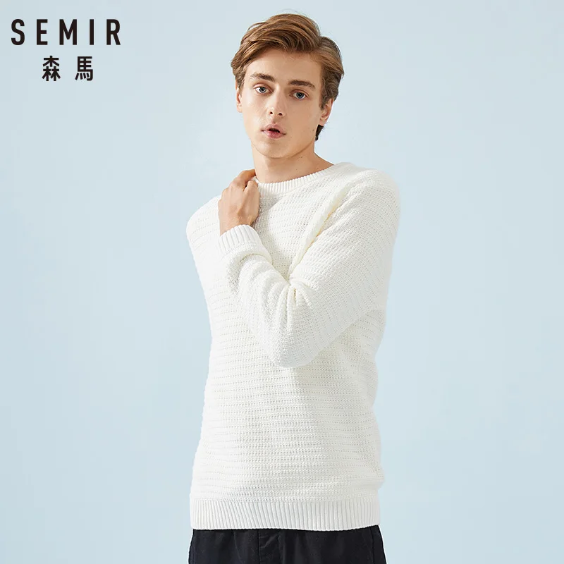 Мужской трикотажный свитер SEMIR мужской в рубчик из мягкой хлопчатобумажной смеси