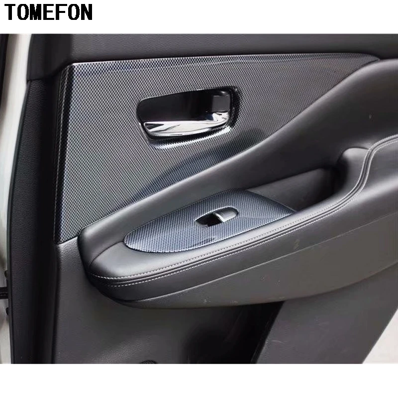 Для Nissan Murano 2015 2016 2017 краска из углеродного волокна внутренняя дверная ручка