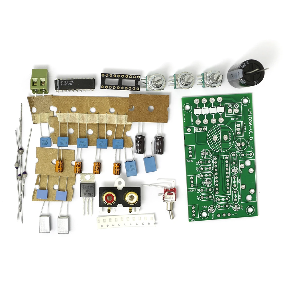 LM1036 DC тональная плата с басами и высокими настройками предусилителя DIY Kit|board