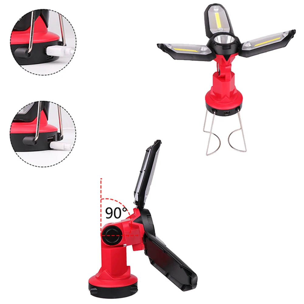 XPE + 3 * COB светодиодный рабочий свет фонарик для кемпинга аварийный USB