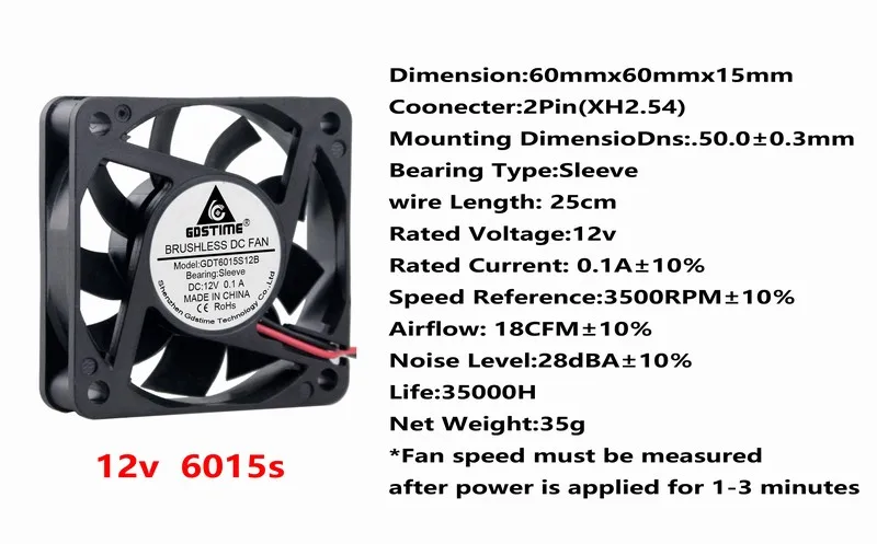 12V XH2.54 0.1A Gdstime 2 шт. 6 см DC 5 в 12 В 24 в 60 мм x 15 мм бесщеточный кулер для ПК 60x60x15 мм чехол для компьютера процессор радиатор VGA вентилятор охлаждения 6015 - Цвет лезвия: 12V XH2.54 0.1A