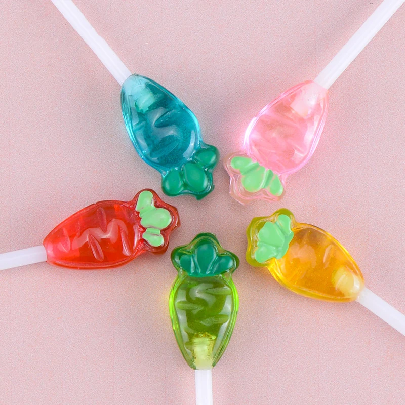 10 шт. Kawaii морковь леденцы полимерные Стразы плоские с оборота кабошоны мини Еда DIY