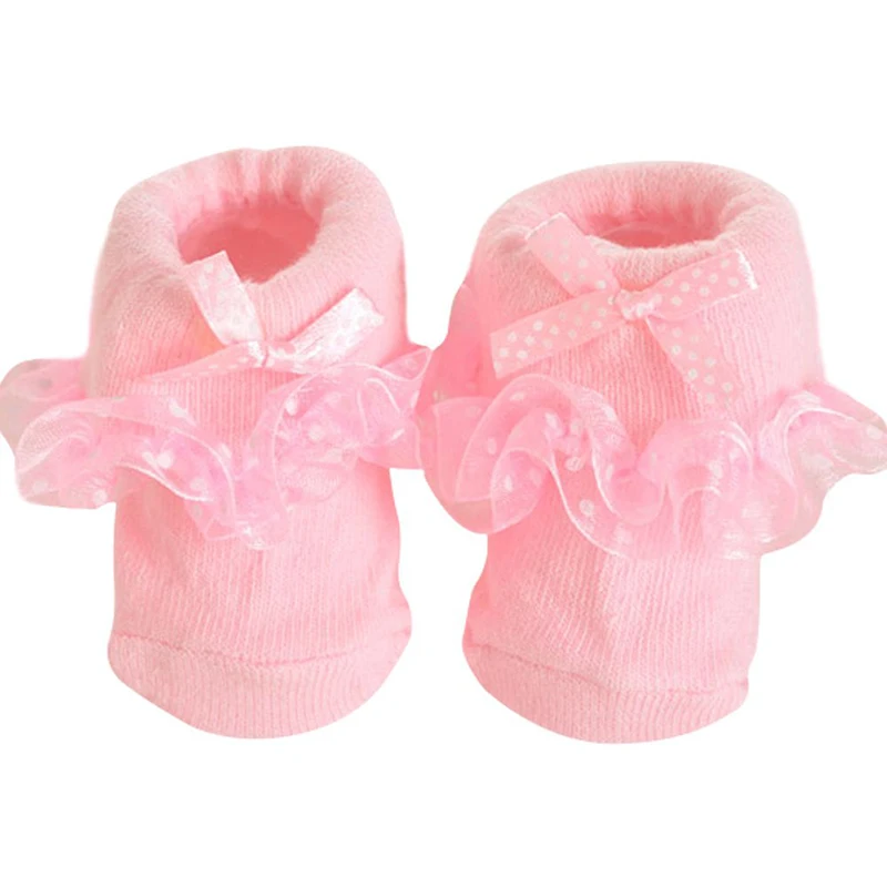 Хлопковые носки с бантиком для маленьких детей бантиками девочек кружевные