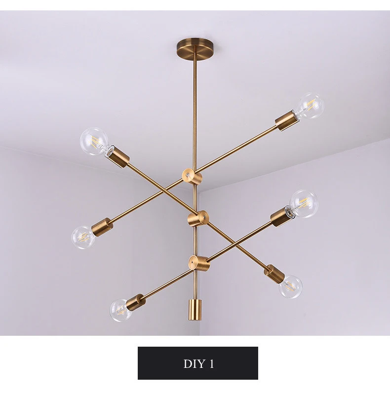 DX скандинавские вращающиеся люстры DIY подвесной светильник 220 в 110 В Современный Люстра светильник ing для гостиной ресторанов