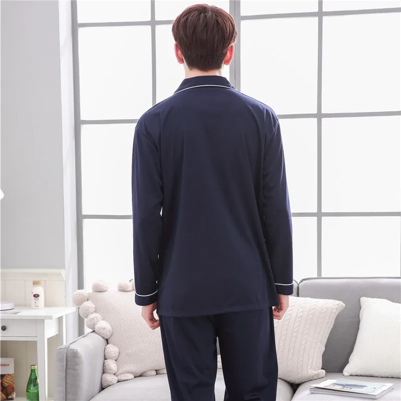 Yuzhenli/большие размеры, L-XXXL, Мужская пижама, новинка, толстый мужской пижамный комплект, хлопковый Халат, однотонная мужская пижама, зимняя одежда для сна