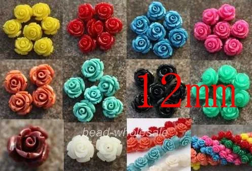 OMH оптовая продажа 20 шт 12 мм Великолепная роза цветок Коралл разделитель бусины