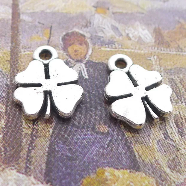 

150pcs Charm Clover pendants 9*11mm Antique silver Handmade Jewelry Making DIY Supplies European Alloy accessories Hot