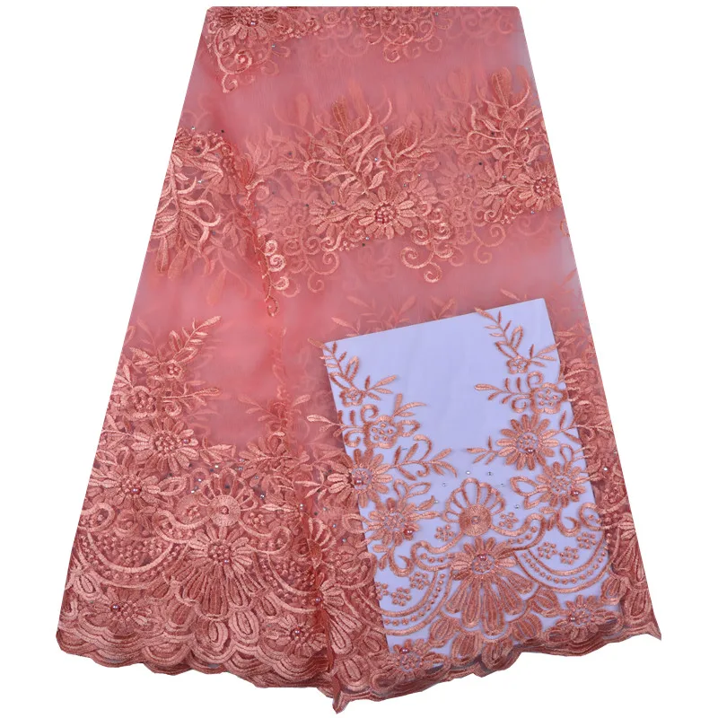 

Персиковый цвет последние французские нигерийские кружева ткани высокого качества Тюль Африканские кружева ткань для свадьбы Африканское...