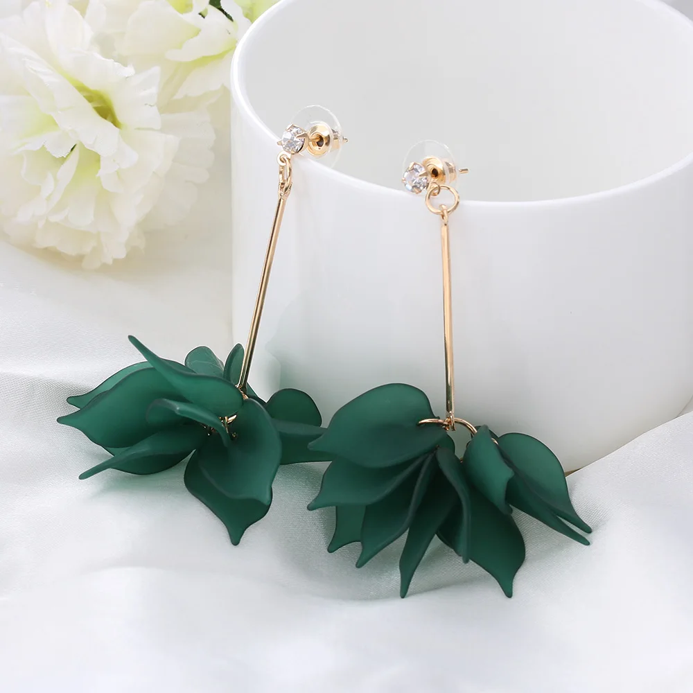 1 пара Модные Акриловые серьги подвески с подвесками в виде цветов листьев и