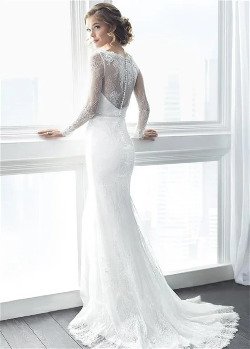 LORIE A-Line Свадебные платья элегантные прозрачные аппликации бисером без рукавов свадебное платье с открытой спиной изготовление на заказ, Платья de novia