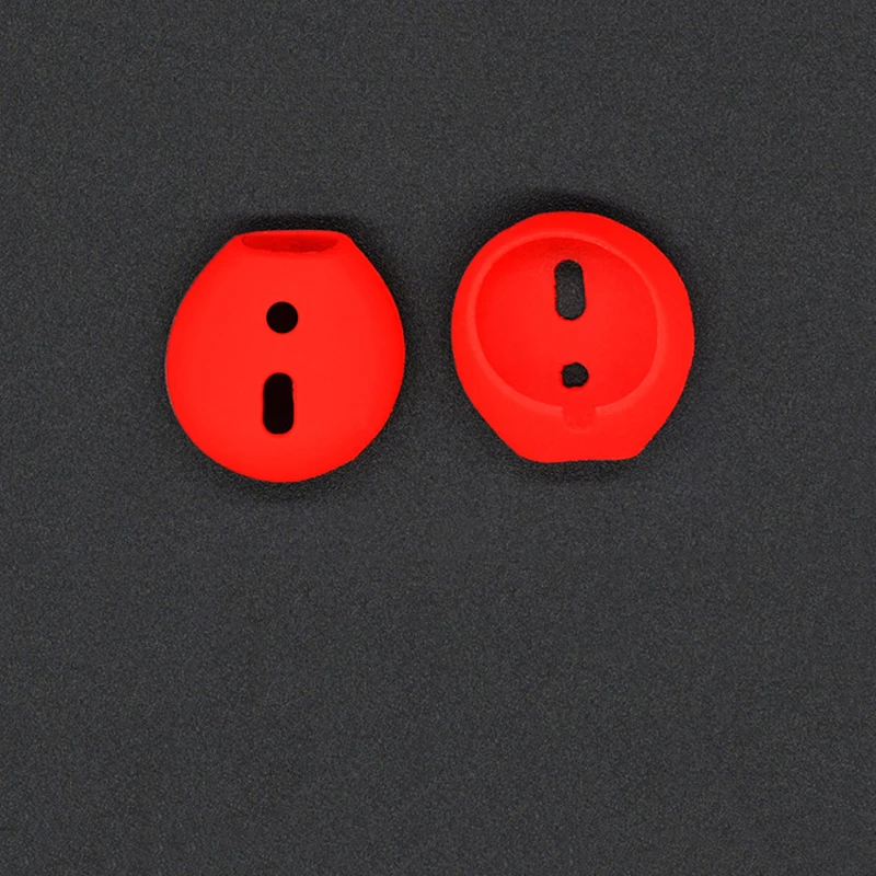 Red Высокое качество силикона для Airpods двойной беспроводной Bluetooth для iphone 7 7plus i7s i8 TWS i9 i9s наушники ушные колпачки чехол амбушюры - Цвет: Red