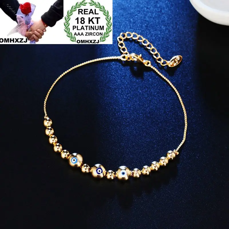 OMHXZJ Wholesale Personality Fashion OL Woman Girl Party Wedding Gift White Gold Beads Chain 18KT Bracelet BR12 | Украшения и