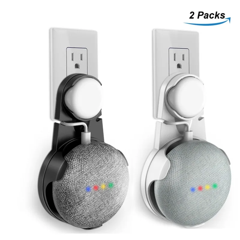 Розетка настенный держатель для Google Home Mini, компактный аксессуар для Google Home Мини голосовой помощник - Цвет: BLACK WHITE