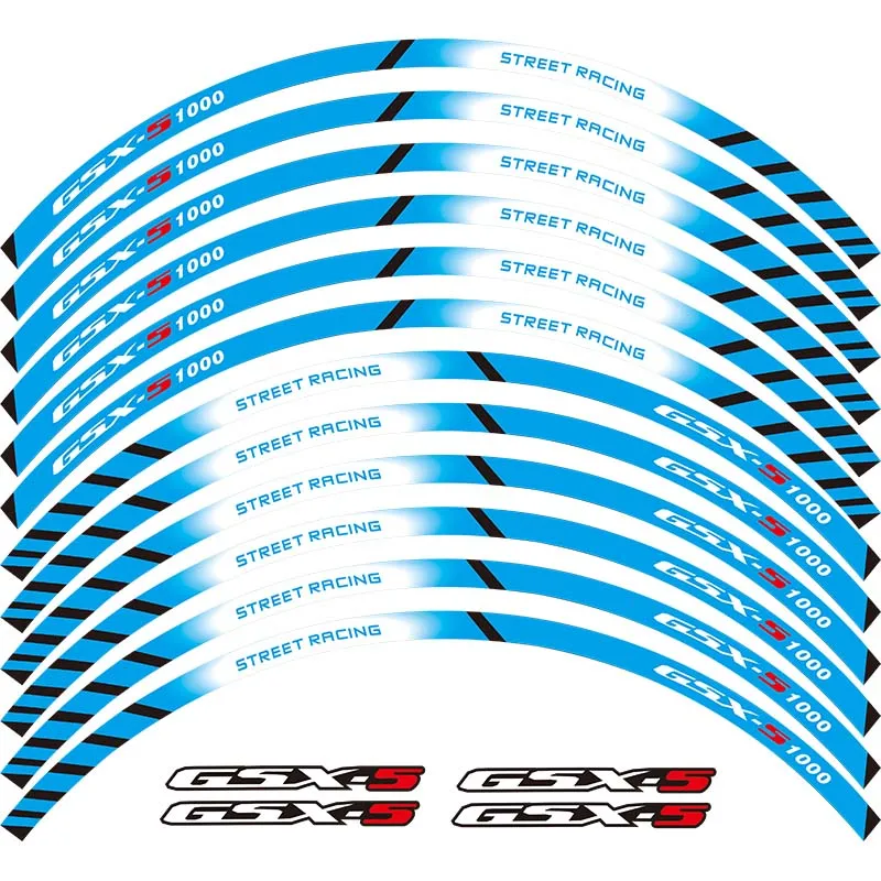 12 X Thick Edge Outer Rim Sticker Stripe Wheel Decals FIFIT For SUZUKI GSXS1000 GSXS1000F 17'' | Автомобили и мотоциклы