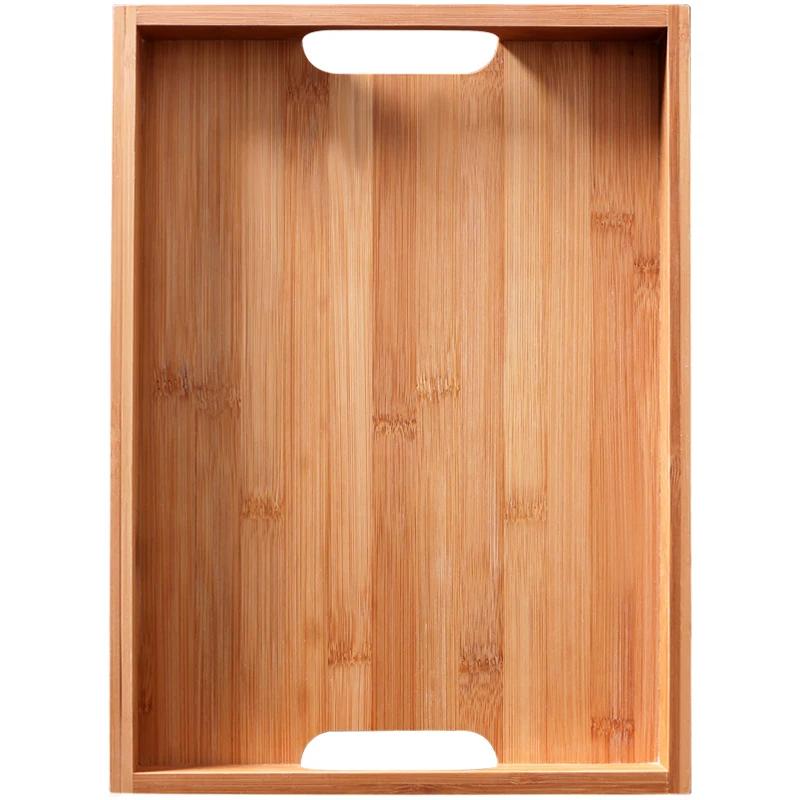 

Bamboo Storage Tray with Handle Household Rectangle Cup Simple Japan Style Tea Set Home Hotel Side Dishes Bamboo Serving Plate