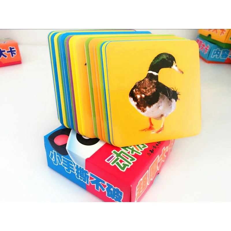 Монтессори игрушки Детские карточные книги Английский знай животные обучения