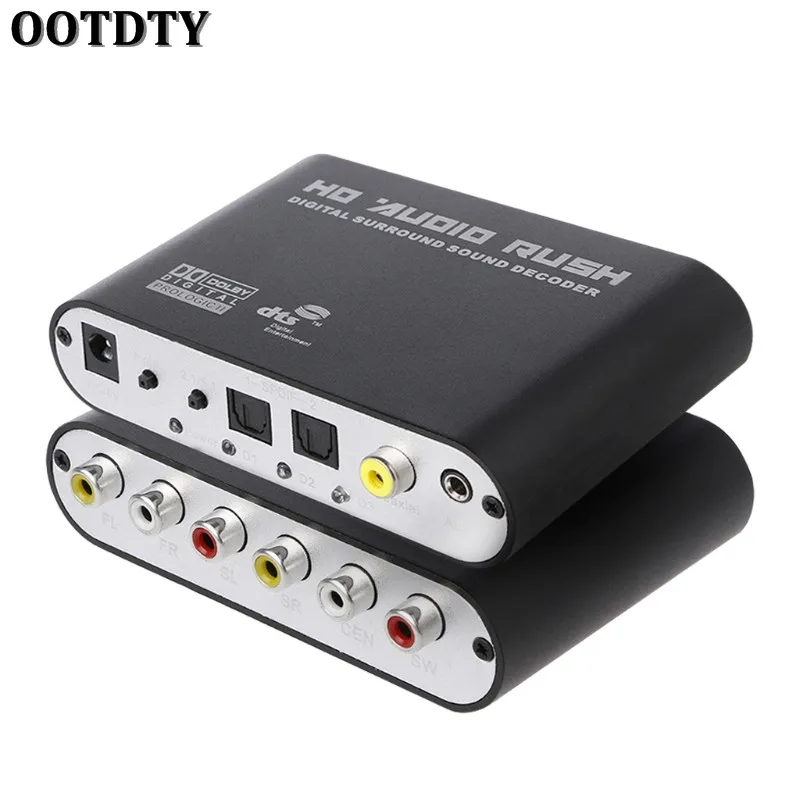 OOTDTY цифровой DTS AC3 оптический аналоговый 5.1CH объемный аудио декодер коаксиальный