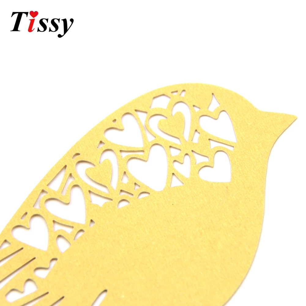 50PCS Cute Bird Shape Name Card Wine Glass Laser Cut Paper Cup Table Mark DIY Home Christmas/Wedding Party Decoration | Дом и сад