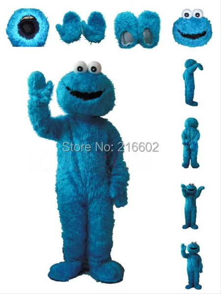 

cosplay costume Blue Cookie Monster Mascot costume Being Costumes Adult Character Costume Fancy dress