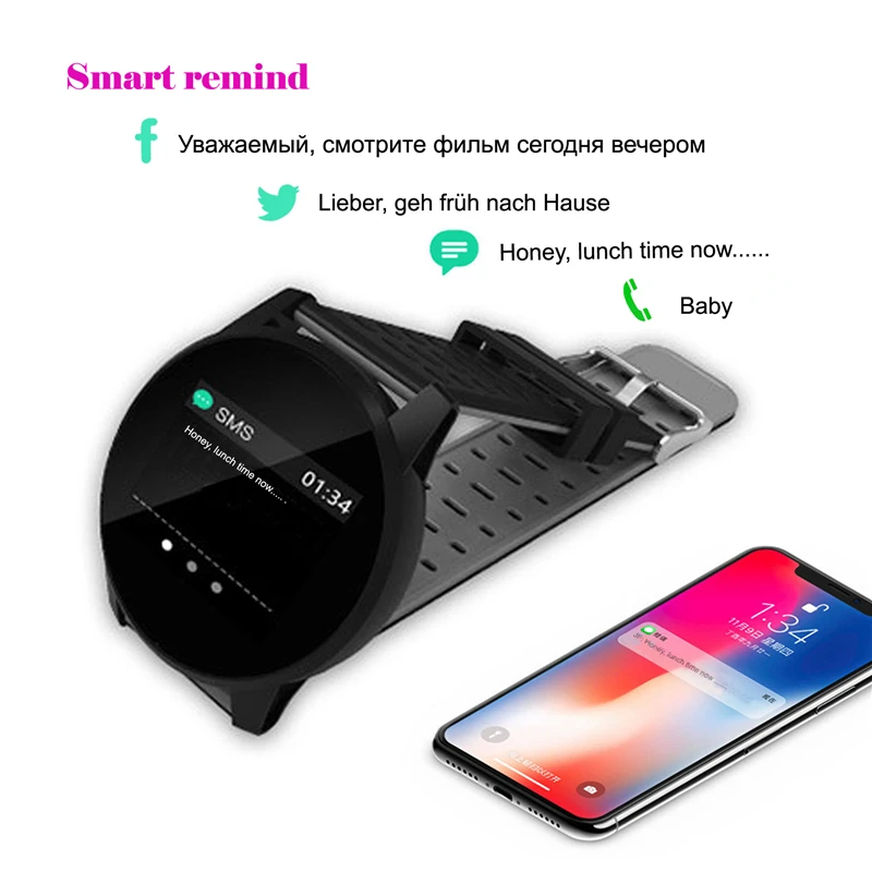 Relogio Masculino SUNROAD умные цифровые спортивные часы кровяное давление монитор сердечного ритма шагомер часы с напоминанием о сообщениях Saat