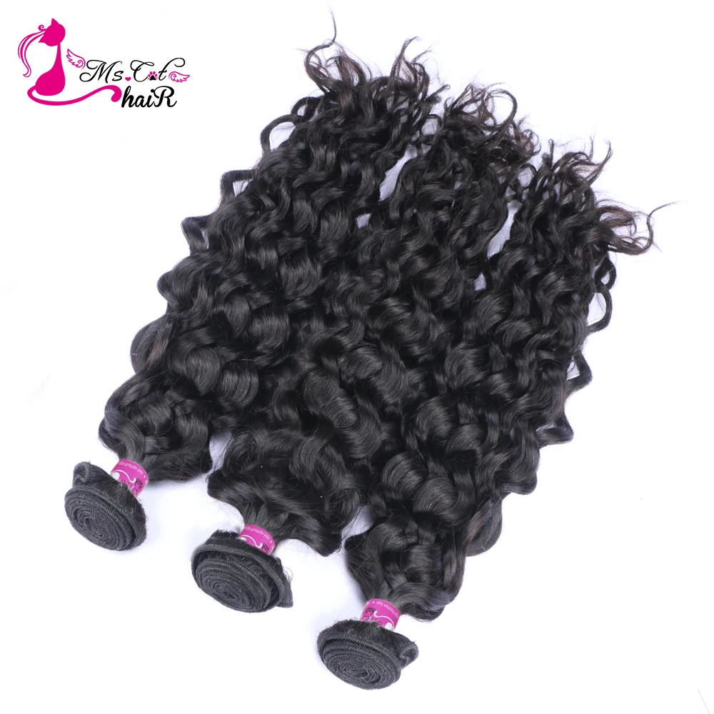 Ms Cat Hair 10 '' 26'' бразильские волнистые 3 пряди 100% человеческих волос для