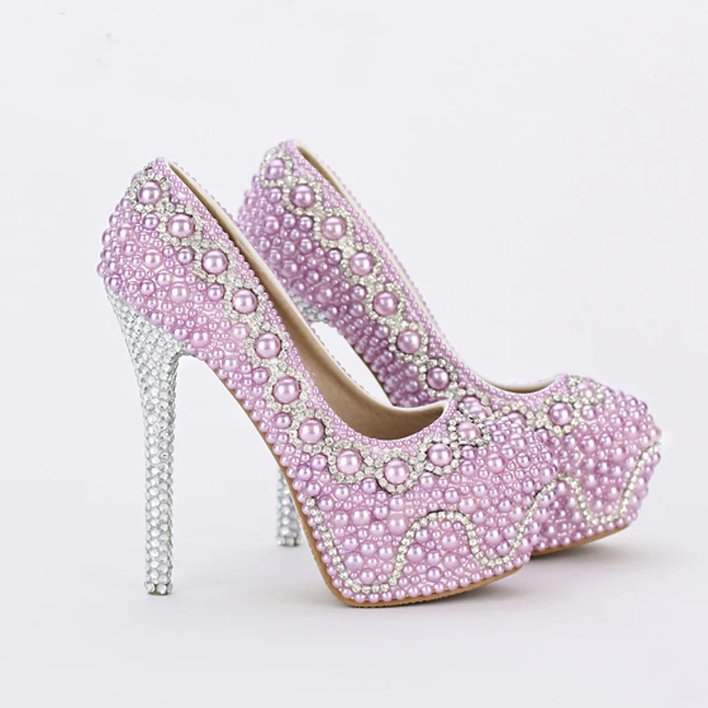 Новые женские свадебные туфли ручной работы Фиолетовый Свадебная обувь с
