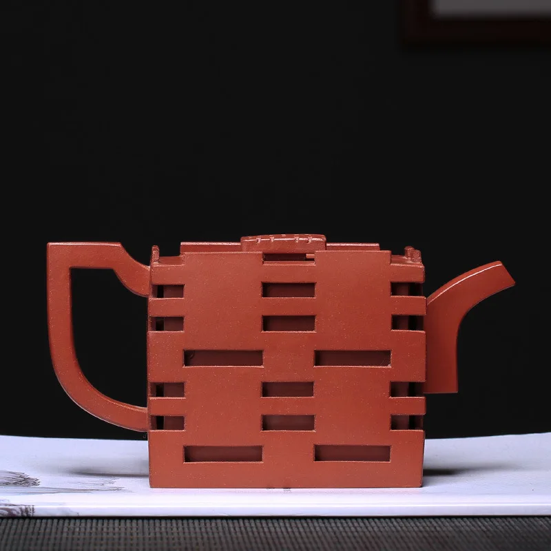 Sand Teaware Ore Mine Clear Cement Double Happiness Hollow-out Teapot Celebration Gift Reflux Old Hand-made pot | Дом и сад