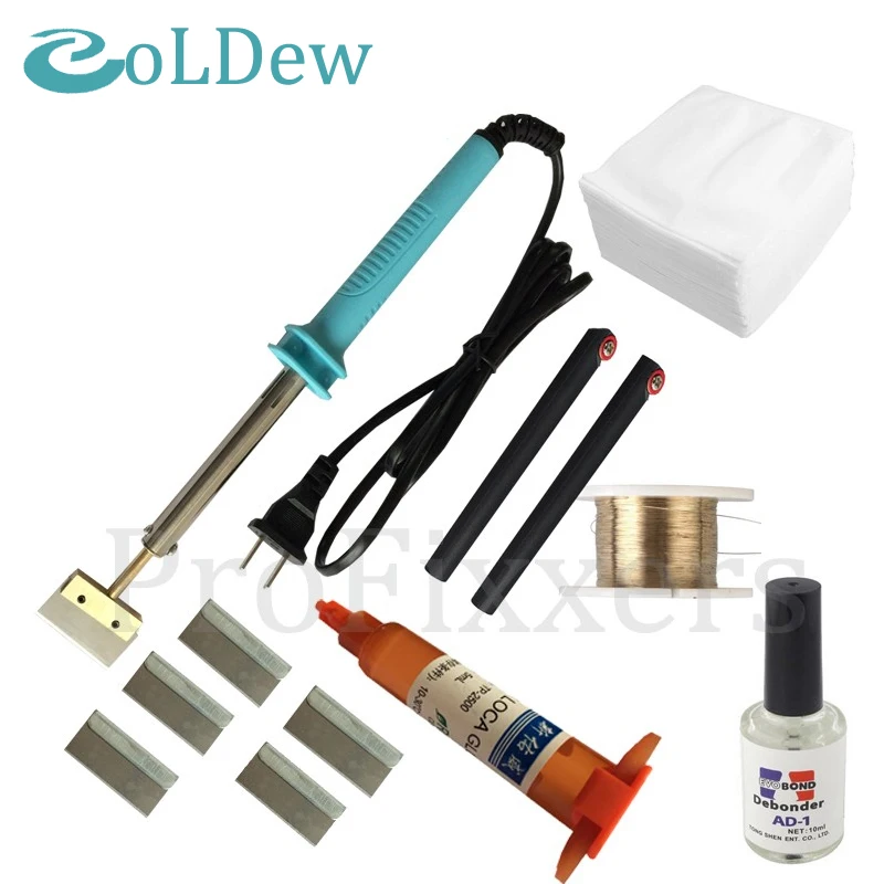 7 в 1 УФ клей оптический прозрачный Диспергатор + паяльник удалитель клея с