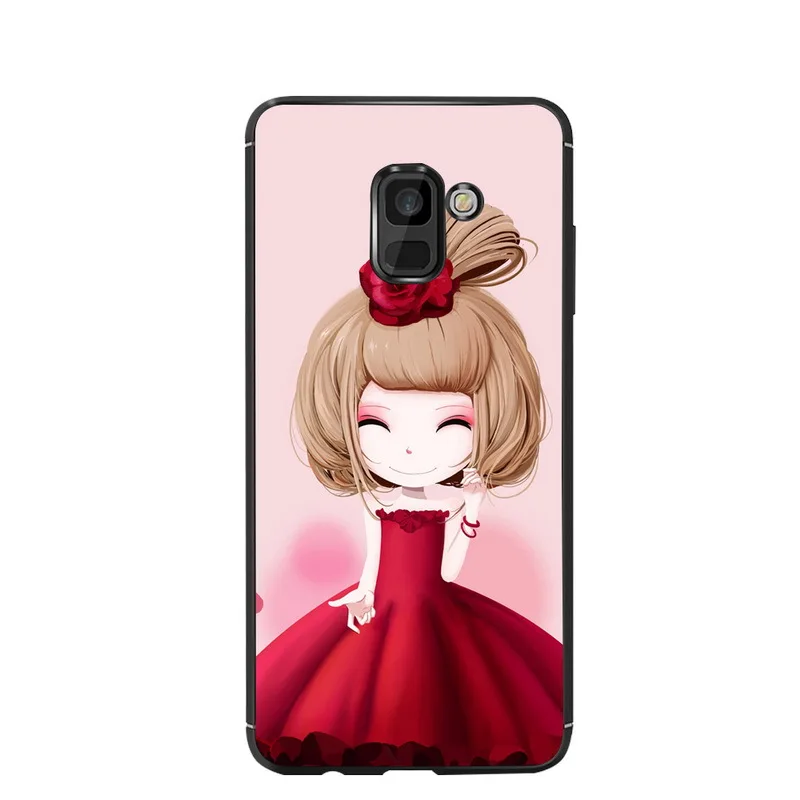 Цветной чехол с мультяшным дизайном для Samsung Galaxy A8 2018 A530 окрашенный телефона