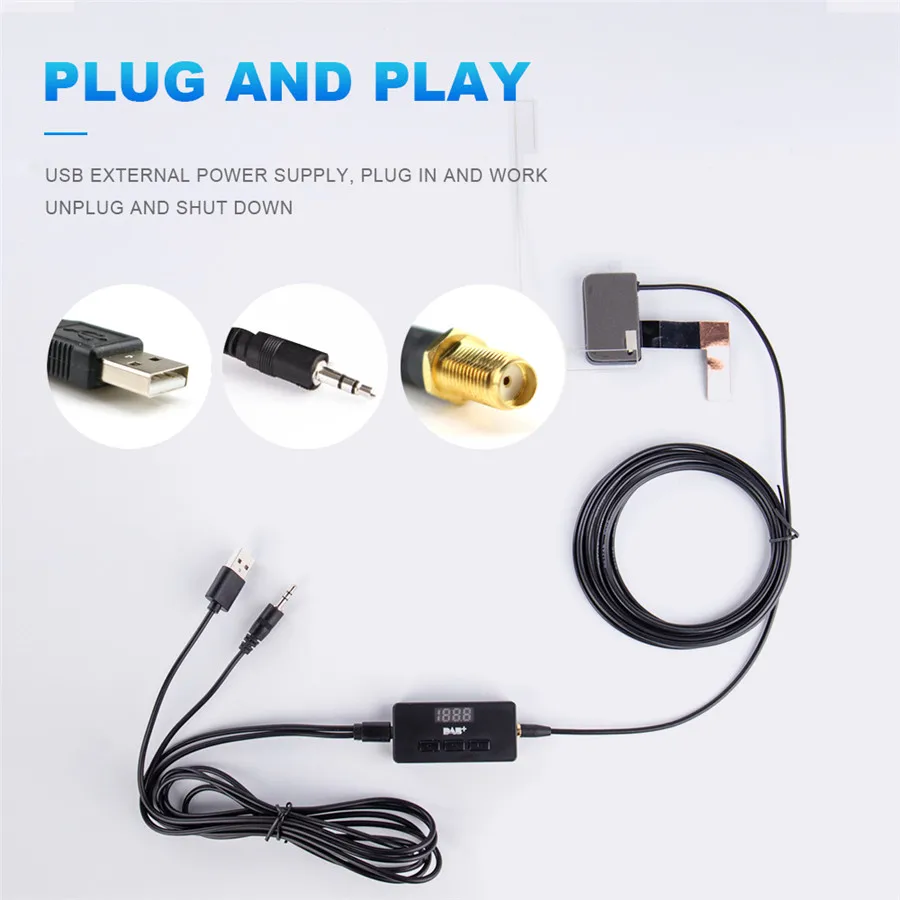 1DIN BT автомобильный стерео радио аудио авто MP3 плеер Bluetooth Handsfree In-dash двойной USB+ DAB радио приемник сигнала антенна