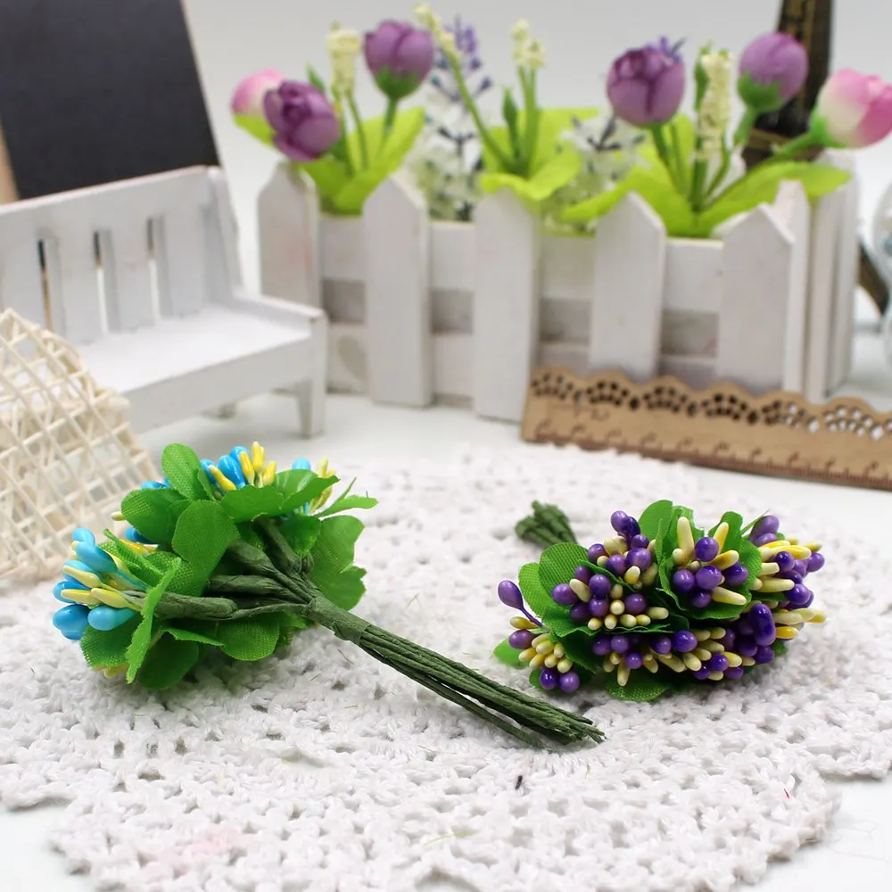 2017 10 шт./лот 2 см шелковые искусственные ягоды Stamen Bacca для свадьбы DIY Цветочные