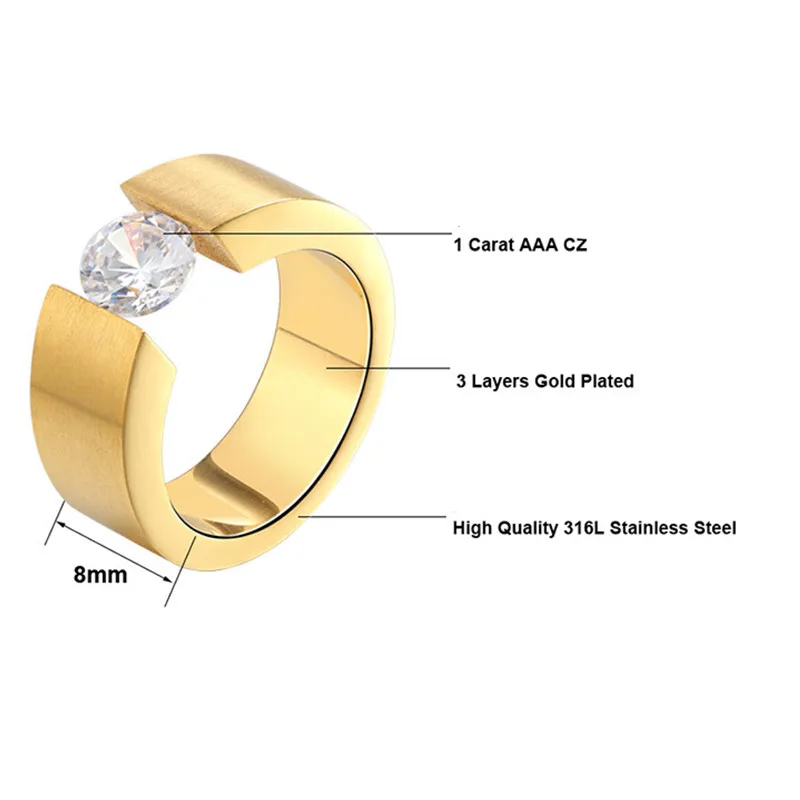 Мужское и Женское Обручальное кольцо из титановой стали Bague Homme модное