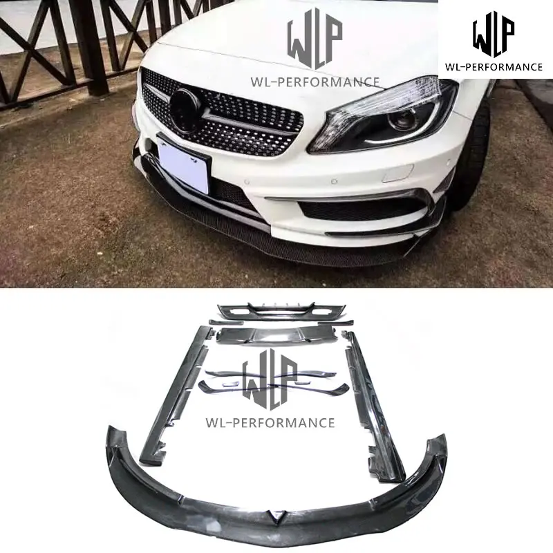 Комплект корпуса из углеродного волокна W176 для Mercedes Benz A Class A180 A200 A250 A260 A45 комплект