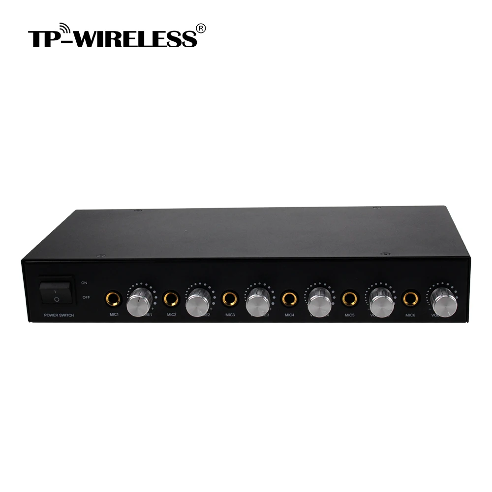 TP WIRELESS 6 каналов микрофон миксер/микрофон концентратор с 2 каналами 100 метров