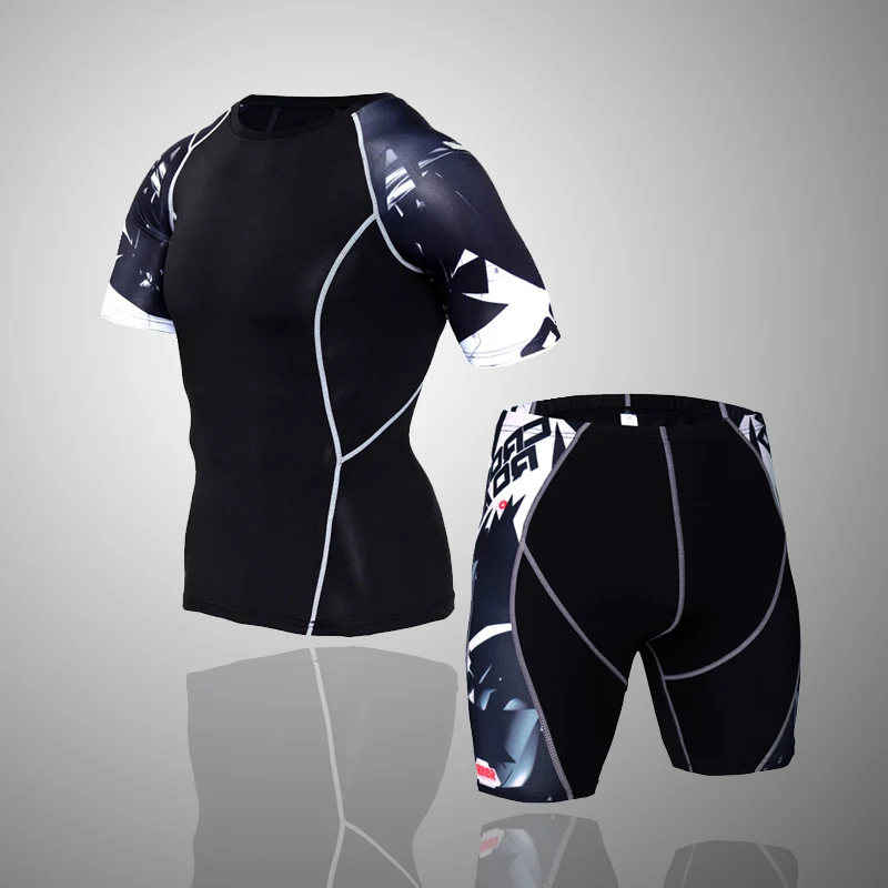 Компрессионный Спортивный Костюм 4xl колготки для футболок мужской комплект