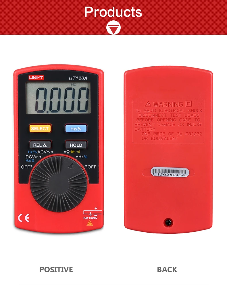 UNI-T UT120A UT120B UT120C Автоматический диапазон карманный размер Stype Цифровой мультиметр Частотный диод легко носить с собой
