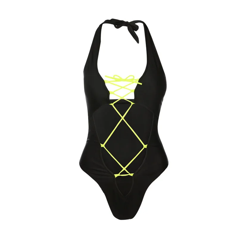 Женский купальный костюм, сексуальный бандаж, сплошной цвет, купальный костюм с нагрудным подкладом, Женская пляжная банная одежда